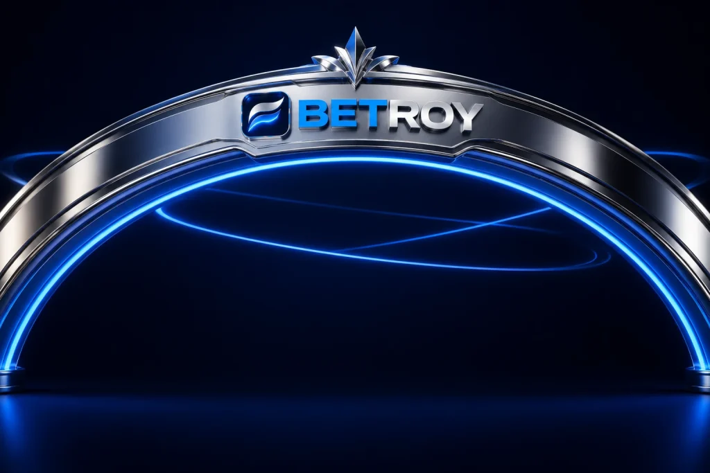 Betroy Türkiye: mavi neon ışıklı krom gümüş kemerli kapı ve logo