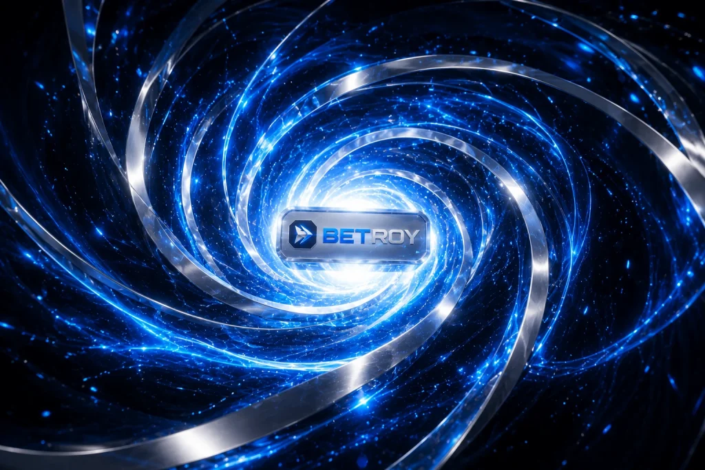 Betroy Türkiye: mavi ışık girdabı içinde krom logo rozeti