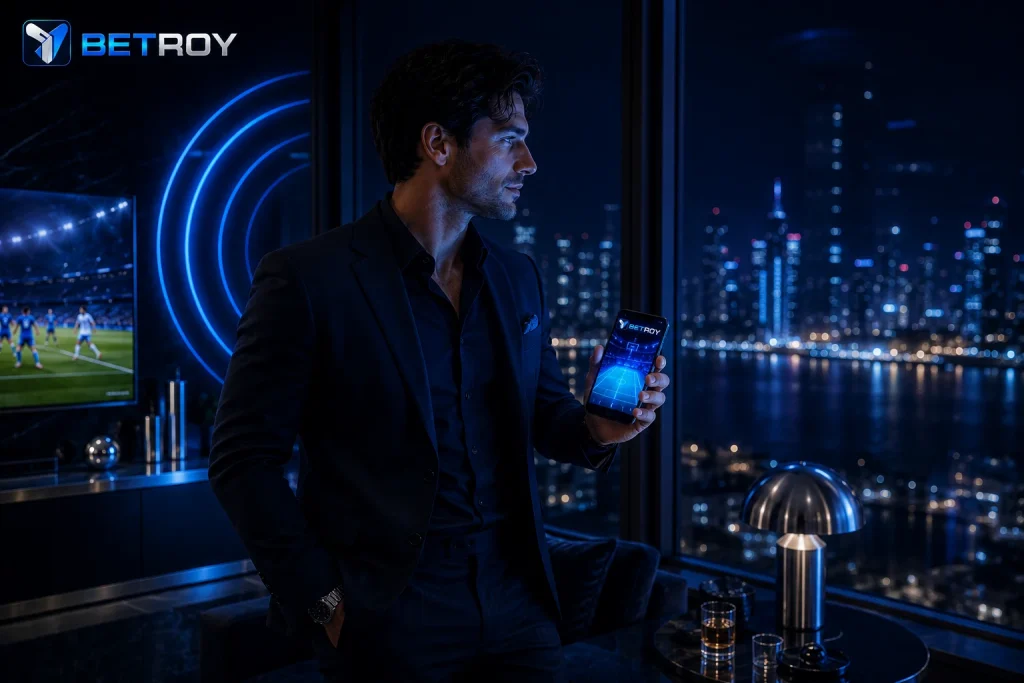 Betroy Türkiye: şehir manzarasına karşı telefonuna bakan takım elbiseli adam